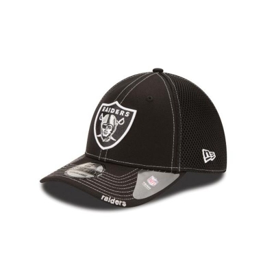 Black Las Vegas Raiders Hat - New Era NFL Neo 39THIRTY Stretch Fit Caps USA1983204